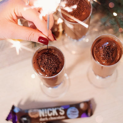 Healthy chocolate mousse dessert.